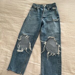 Agolde distressed straight leg denim jeans- 25
